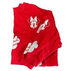 Disney Parks Minnie Mouse Red Crewneck Sweatshirt Sequin Minnie Icons Size 2X